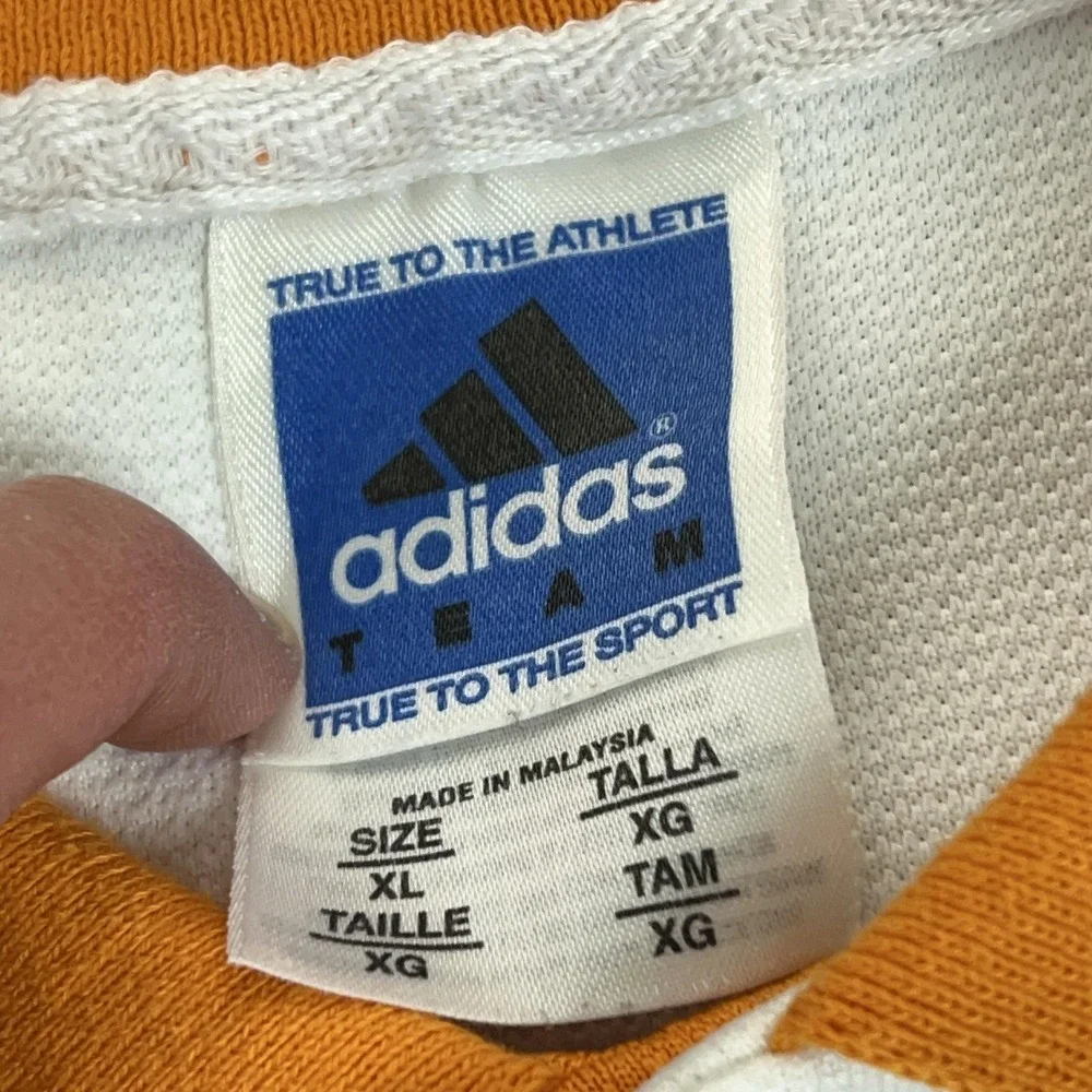 Vintage Tennessee Volunteers Shirt Men XL White Orange NCAA Adidas Polo Football
